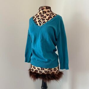 Zara Blue V Neck Sweater